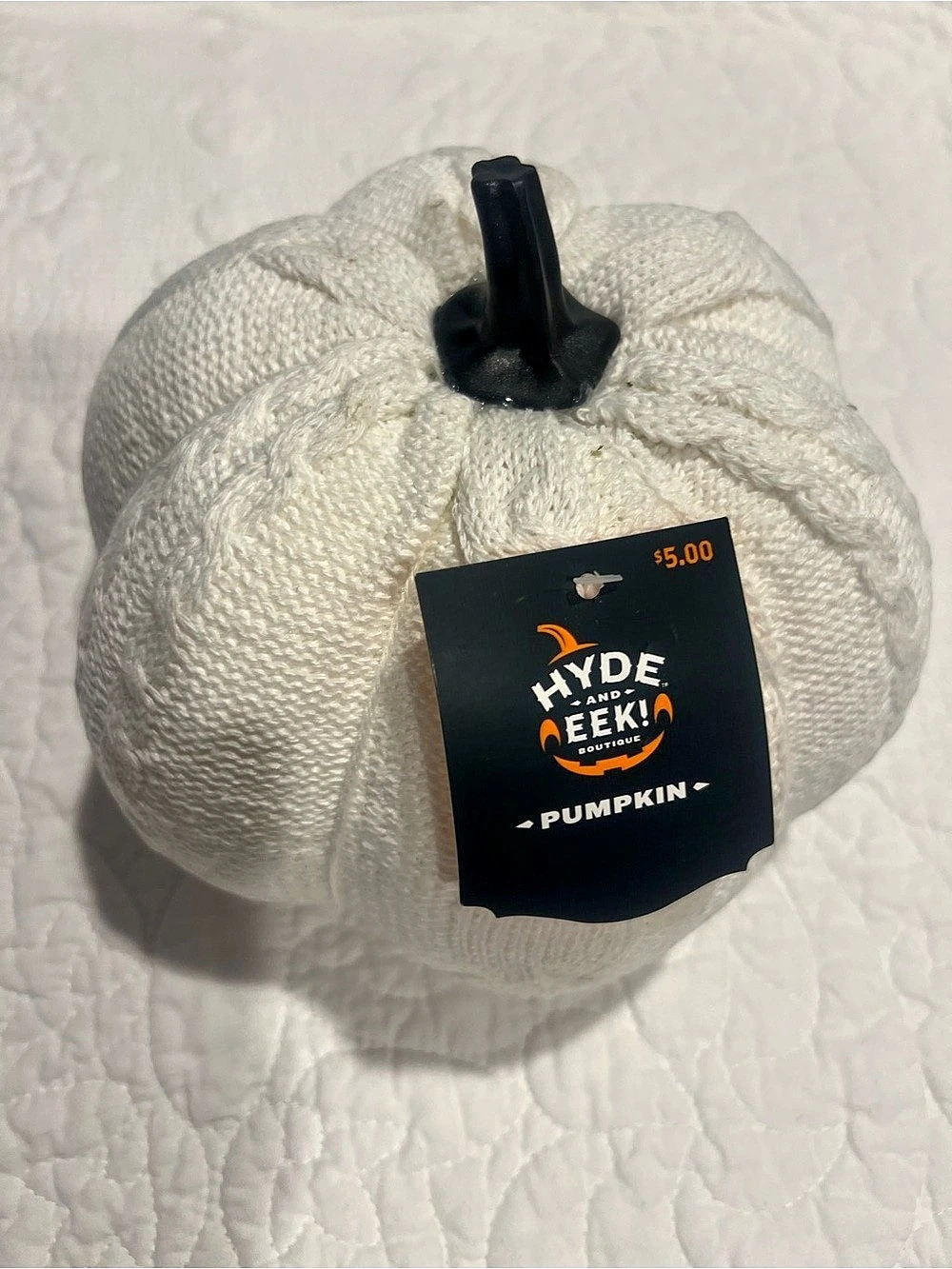 Hyde & Eek! Boutique Cable Knit Decorative Pumpkins Pale Pink 6”